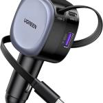 UGREEN Nexode Car Charger 75W with Retractable USB-C Cable